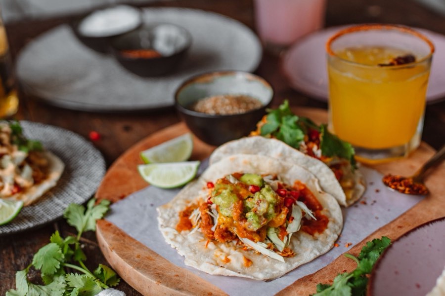 Tacos with guacamole