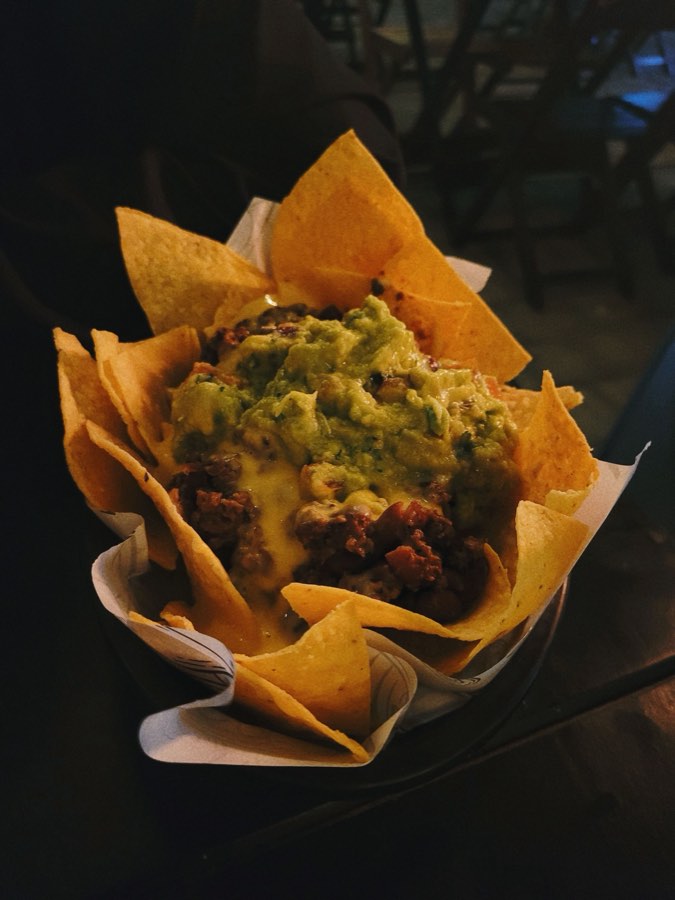 Nachos with guacamole
