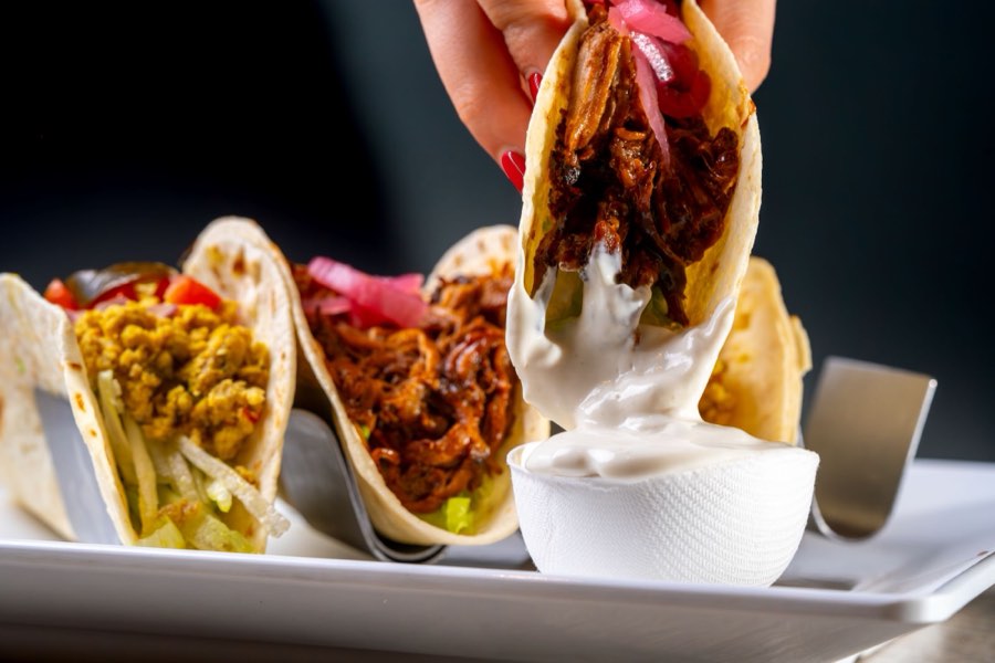 Tacos with crema